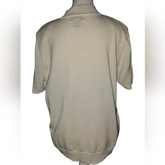 Alfred Dunner Wonens Vintage Pointelle Beaded High Neck Knit Sweater Top Sz M - Picture 7 of 13